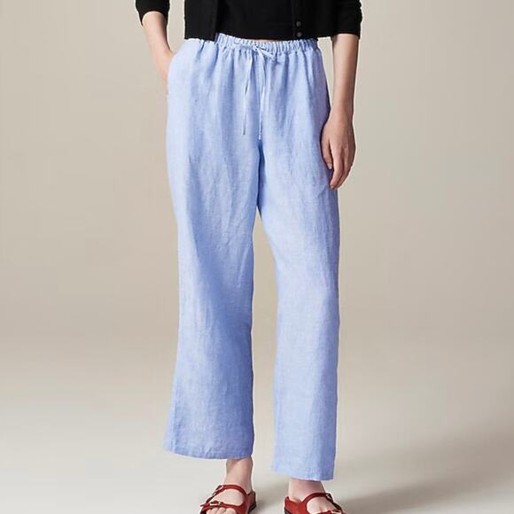 J. Crew Pants - J.Crew New Soleil Pant Linen Elastic Waist Vacation Holiday CI939 French Small